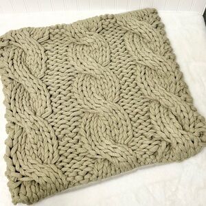 Pottery Barn Colossal Handknit Pillow Cover putty